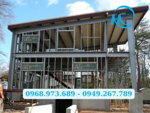 khung thép nhà 2 tầng